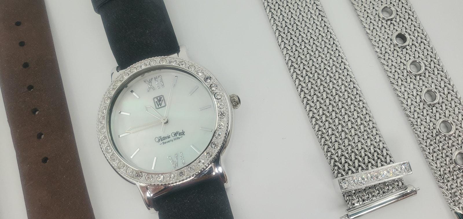 New* Victoria Wieck Emerald Cut Stones, 5 Interchangeable Bands Watch Victoria Wieck - Etsy main image 4