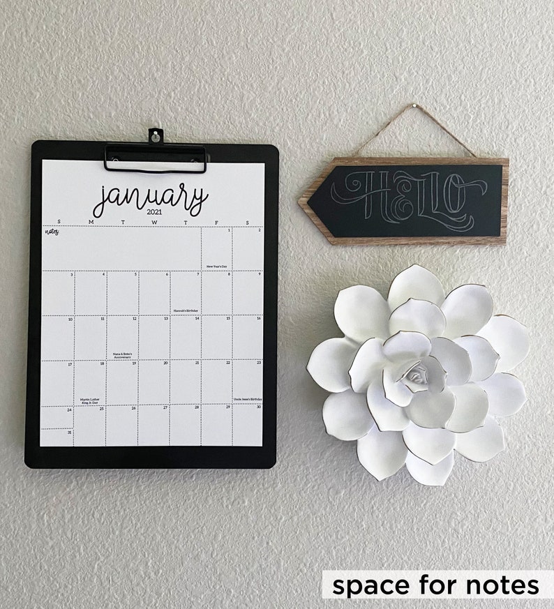 Personalized Clipboard Calendar Personalized Calendar Custom Etsy