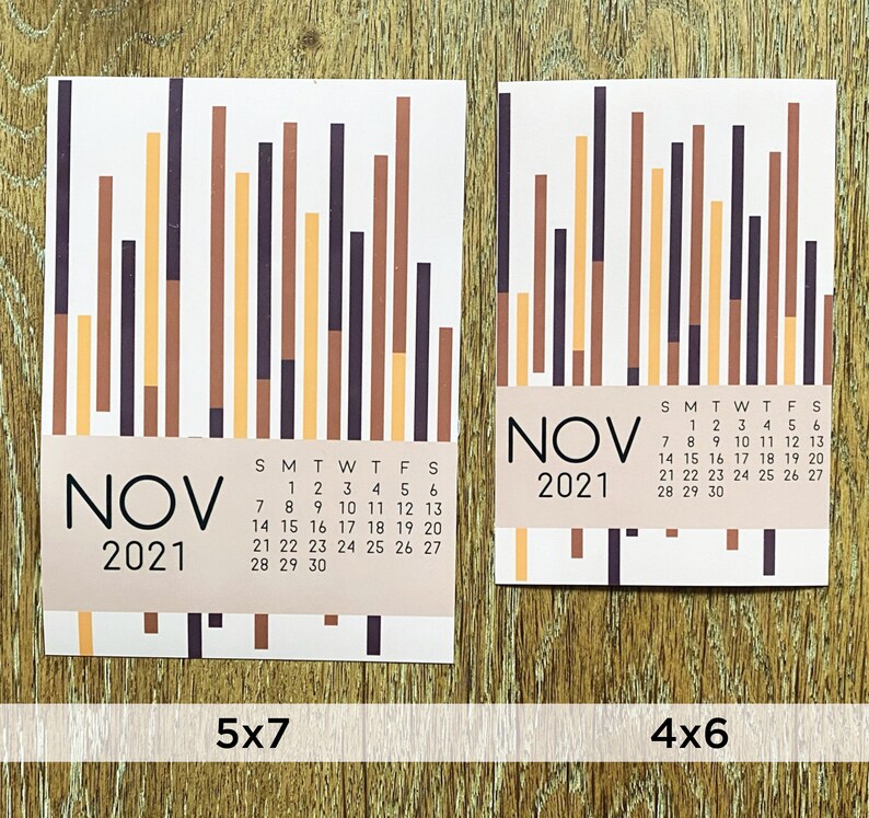 Pattern Desk Calendar Seasonal Desk Calendar 2021 Desk Etsy