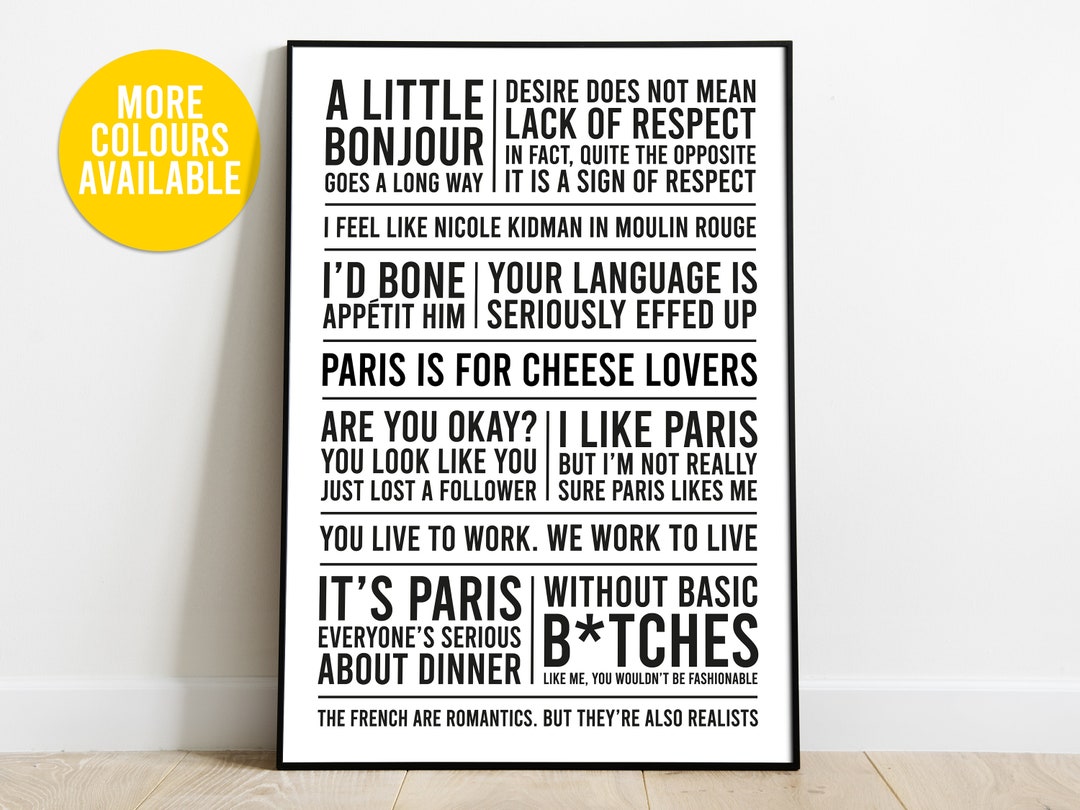 EMILY IN PARIS Quotes Sayings Phrases France French Etsy UK