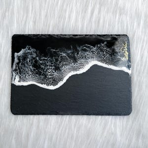 Slate & Resin Sushi Board, Stone Cheese Board, Summer Charcuterie, Housewarming Gifts, Unique Gifts, Beach Lover Gifts, Resin Waves
