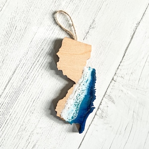 Jersey Shore &quot;Down the Shore&quot; Resin Wave Ornament | New Jersey | NJ Gifts | Holiday | Ocean Wave Gifts | Beach Lover | Jersey Girl