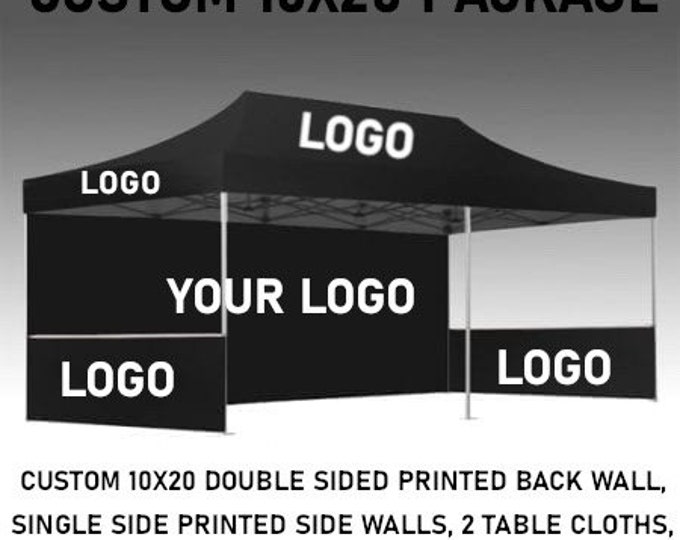 CUSTOM 10X20 TENT CANOPY Business Tent Pop up Tent Event Tent Combo Double Siding Printing