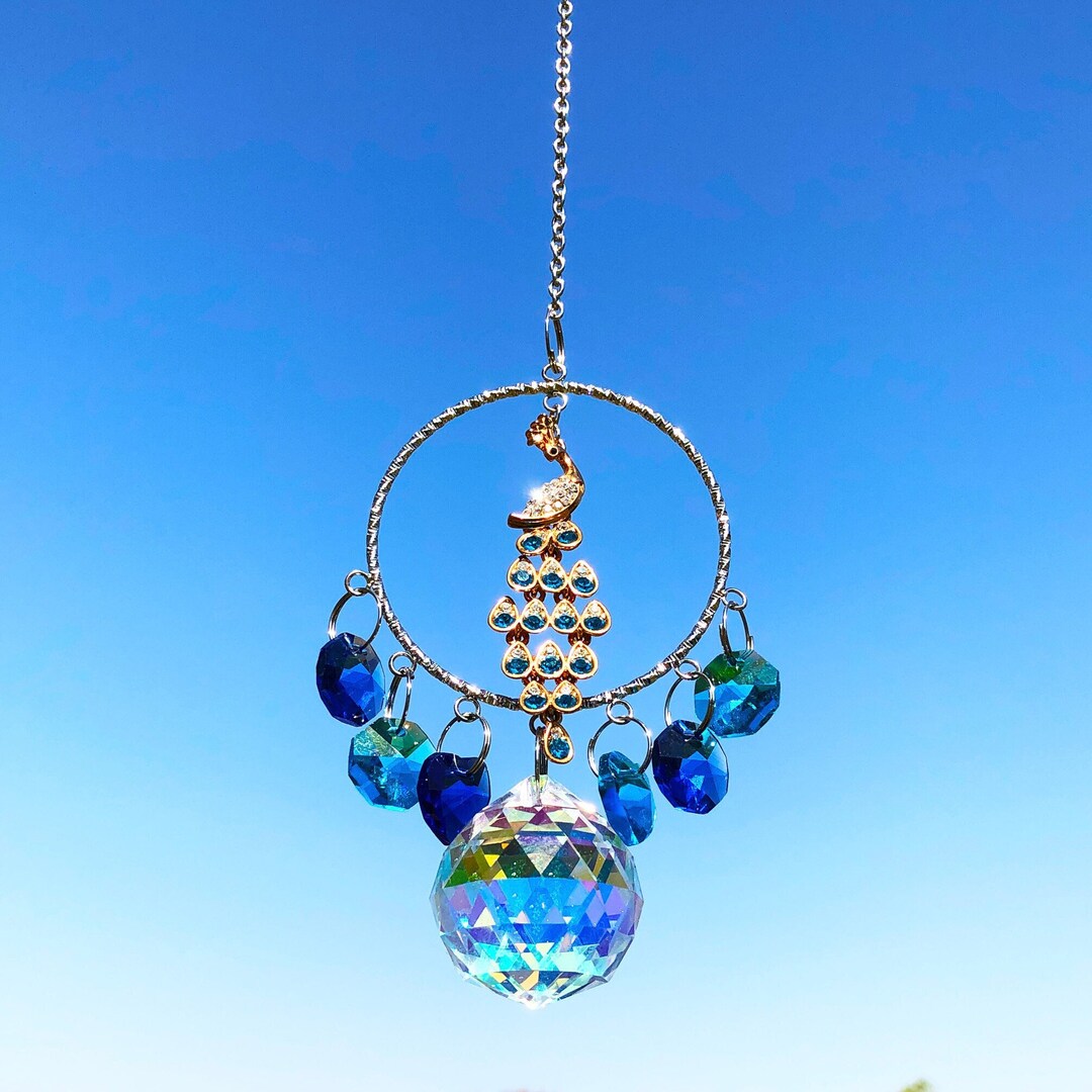 Crystal 30MM AB Ball Suncatcher Rainbow Maker Prism Peacock Etsy