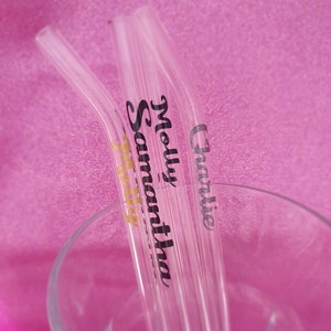 Personalised glass drinking straw