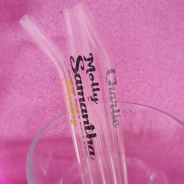 Personalised glass drinking straw