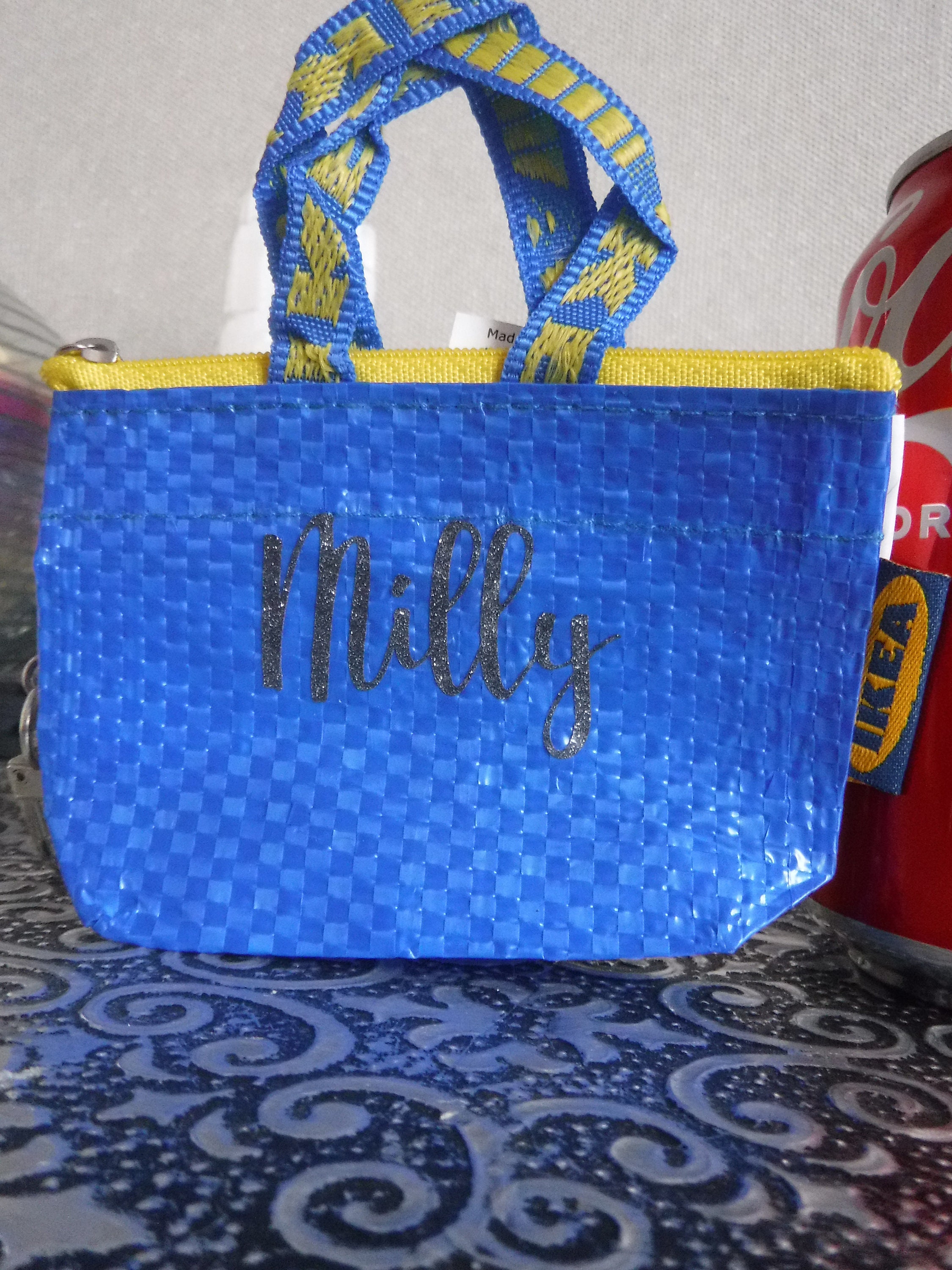 allthatglittersbysam Personalised Mini IKEA Shopping Bag with Keychain