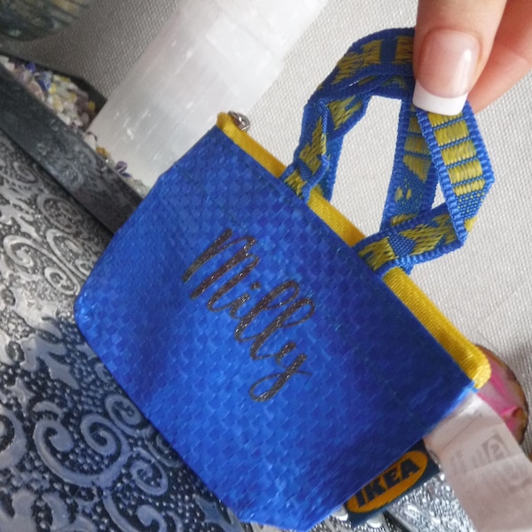 Personalised Mini Ikea shopping bag with keychain
