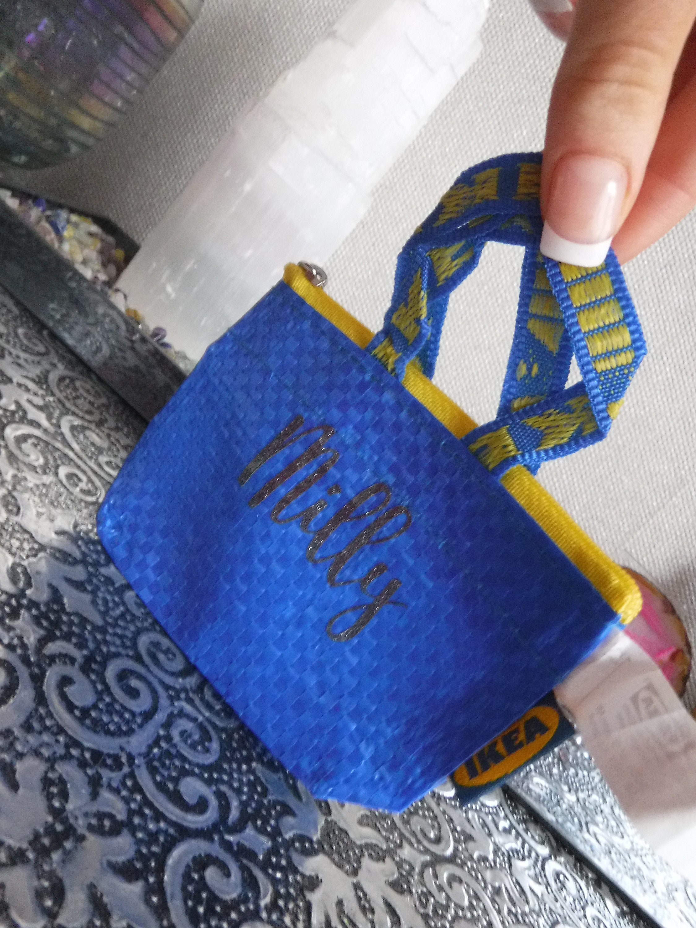 allthatglittersbysam Personalised Mini IKEA Shopping Bag with Keychain