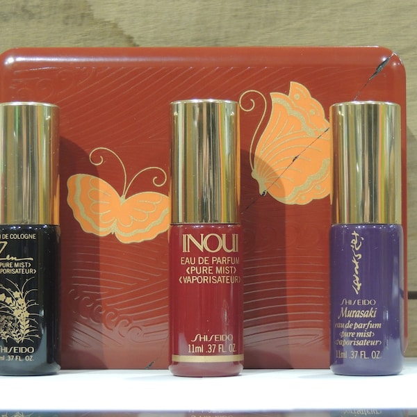 Shiseido Set: Zen Eau de Cologne 11ml + Inoui Eau de Parfum 11ml+ Murasaki Eau de Parfum 11ml Spray - Vintage very rare