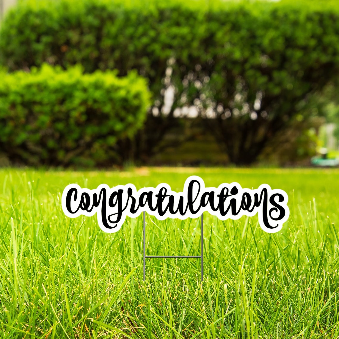 Calligraphy Congratulations Yard Sign Baby Etsy