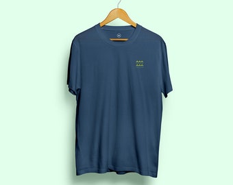 Camiseta para hombre, camiseta de playa, camisetas gráficas para hombre, camisetas para hombre, regalos para él, 12 olas, 100% peinado ringspun algodón fino jersey