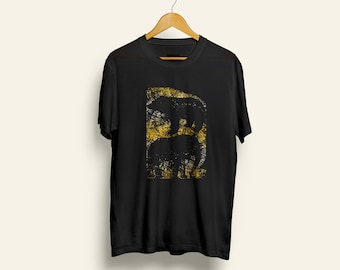 Camiseta de hombre, camiseta de oso-elefante que refleja la vida, camisetas gráficas para hombres, camisetas para hombres, regalos para él, camisa de algodón negra