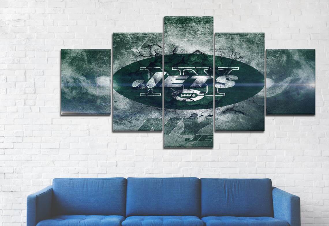 New York Jets Tough Logo Football NFL Sports Canvas Wall Art Etsy