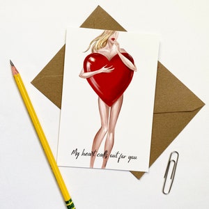 Auteurs carte de vacances avec enveloppe pour aimé . Carte postale de jour de Valentine. Carte avec grand coeur.