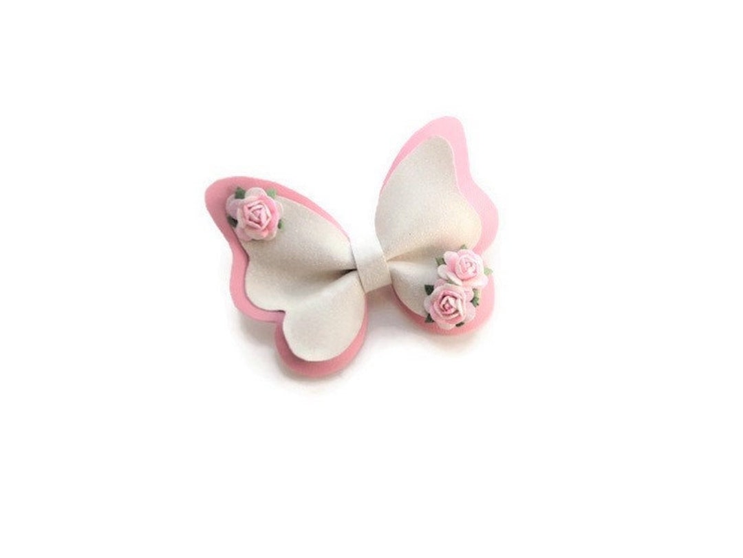 Rosa Cheerleading-Schleifen Als Haarschmuck – 2er-Set Mit Glitzer & Schmetterlingen Für Mädchen | Ideal Für Valentinstag & Partys