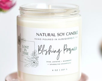 Blushing Prosecco Soy Candle | Prosecco | Raspberry Candle | Scented Soy Candle | Gift Ideas