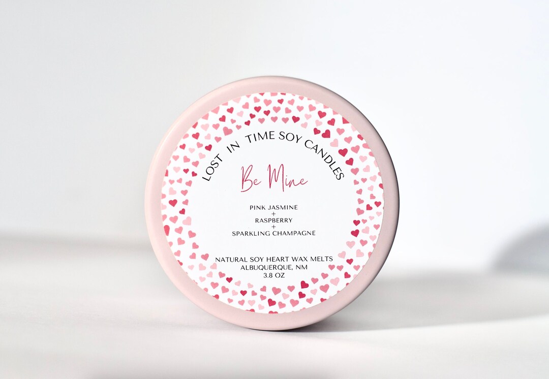 Be Mine Heart Soy Wax Melt Glitter Wax Melt Valentines Day Heart Shape Wax Melt Gift Ideas Pink