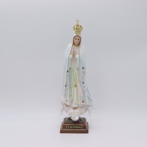 Virgin Mary Fatima Statue Figurine Our Lady Blessed In Holy Land Religious 3 Size Available Hand Made