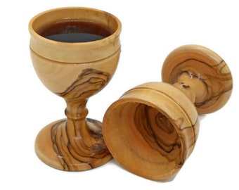 Authentic Communion Cup Wine Hand Made olive wood Jerusalem Church Brthlehem