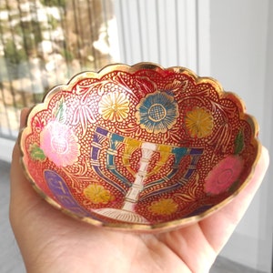 Brass Colored Blue Menorah Candelabrum Jerusalem Handmade Bowl Authentic Armenian Ceramic Design image 6