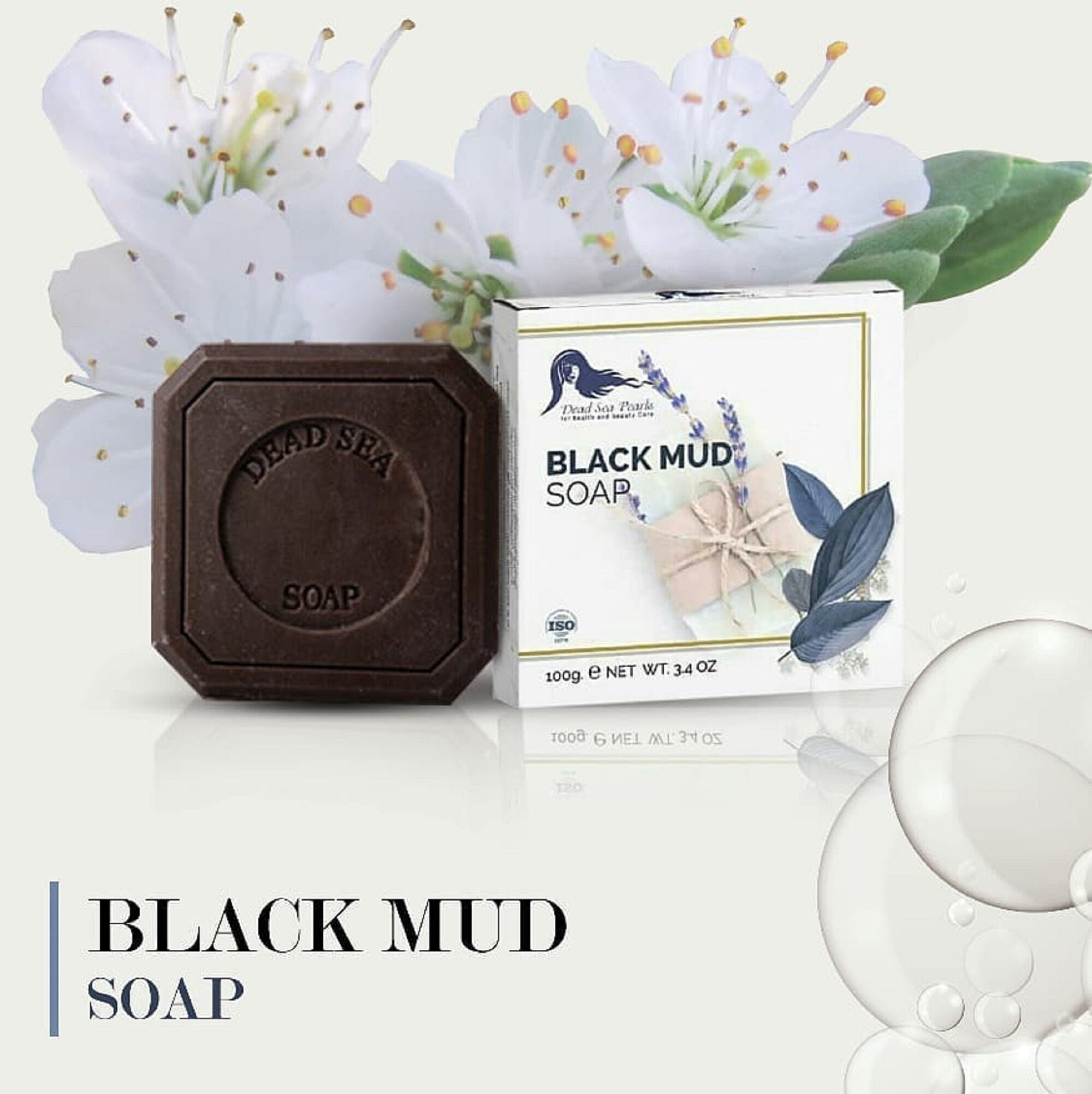 2 Pcs Dead Sea Black Mud Soap Bar 100 Gr Deep Cleansing Etsy