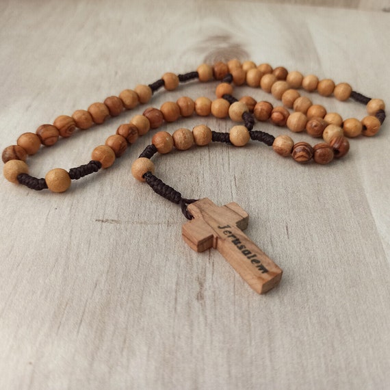 Prayer Beads, 100 olive wood beads with cross - Ancient Faith Store