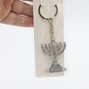 3 Pcs Keychain Menorah Key Ring Made In Holy Land Jerusalem Jewish Israel Color 1 Silver