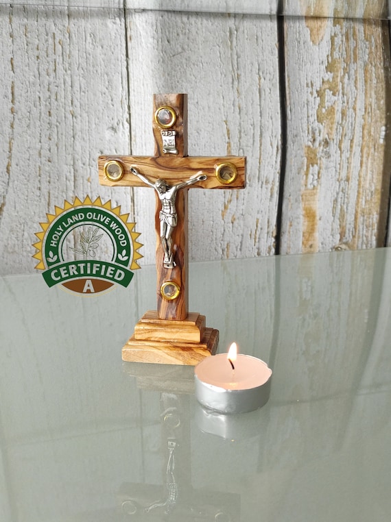 Olive Wood Cross Crucifix Altar Soil Incense Hand Made Etsy Canada
