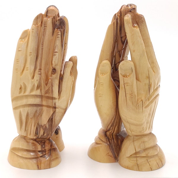 Betende Hände Skulptur Olivenholz Schnitzerei Heiliges Land Bethlehem Devotionalien Geschenk