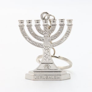 3 Pcs Keychain Menorah Key Ring Made In Holy Land Jerusalem Jewish Israel Color image 10