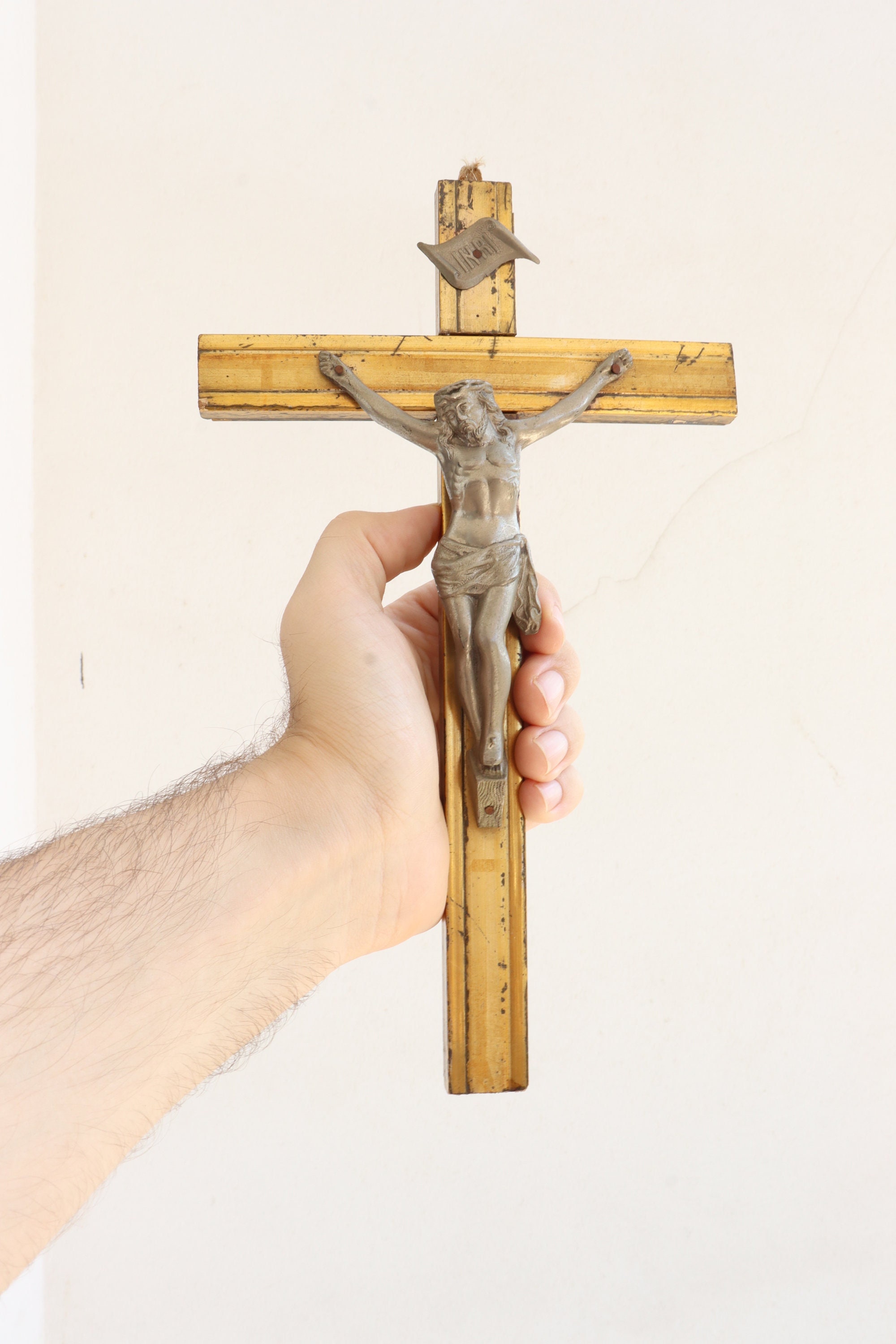 Wand Antike Kruzifix Kreuz Jesus Christus Hängen Inri Holz Religiös  Katholiken -  Österreich