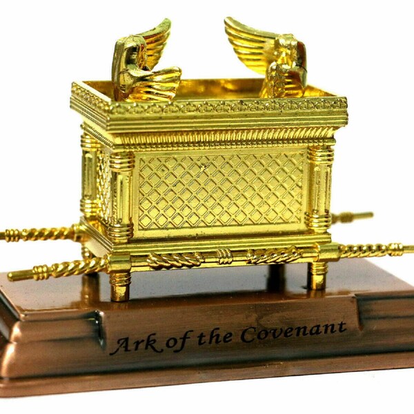 Jewish Gold Ark of God the Covenant Testimony on Copper Base - Small Size