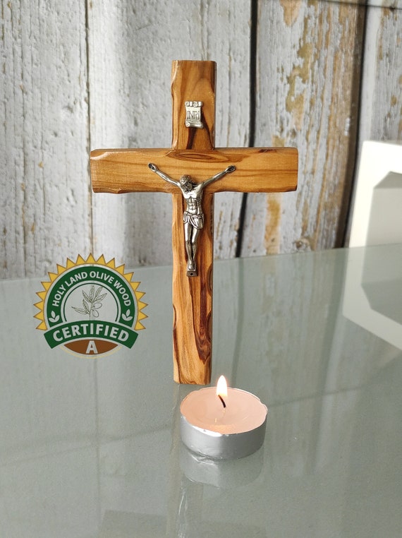 Olive Wood Cross, Wall Hanging Wooden Cross