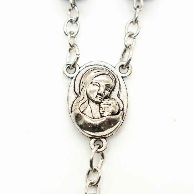 Deep Purple Crystal Beads Rosary Necklace Catholic Holy Soil Etsy