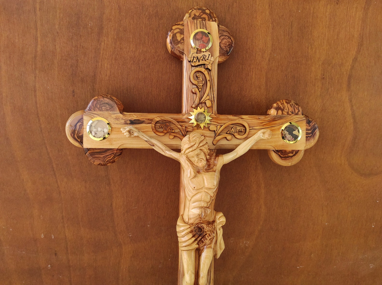 Olive Wood Cross Holy Land Jerusalem 21 Large Bethlehem Etsy UK