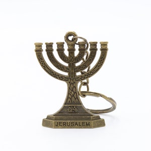 3 Pcs Keychain Menorah Key Ring Made In Holy Land Jerusalem Jewish Israel Color image 7