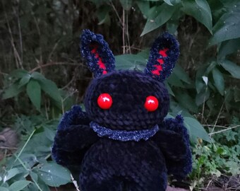 Handmade Mothman Plushie: Spooky Stuffed Animal Gift