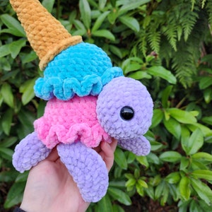 Crochet Turtle, Ice cream Turtle, Turtle Plushie, Crochet Turtle Plushie