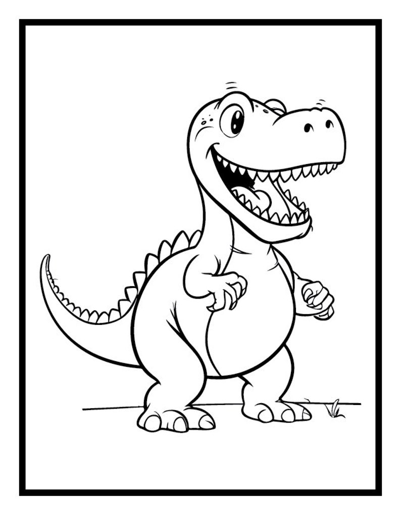  14 Besten Niedlichen Dino Malvorlagen für Kinder, Dinosaurier Bildidee 