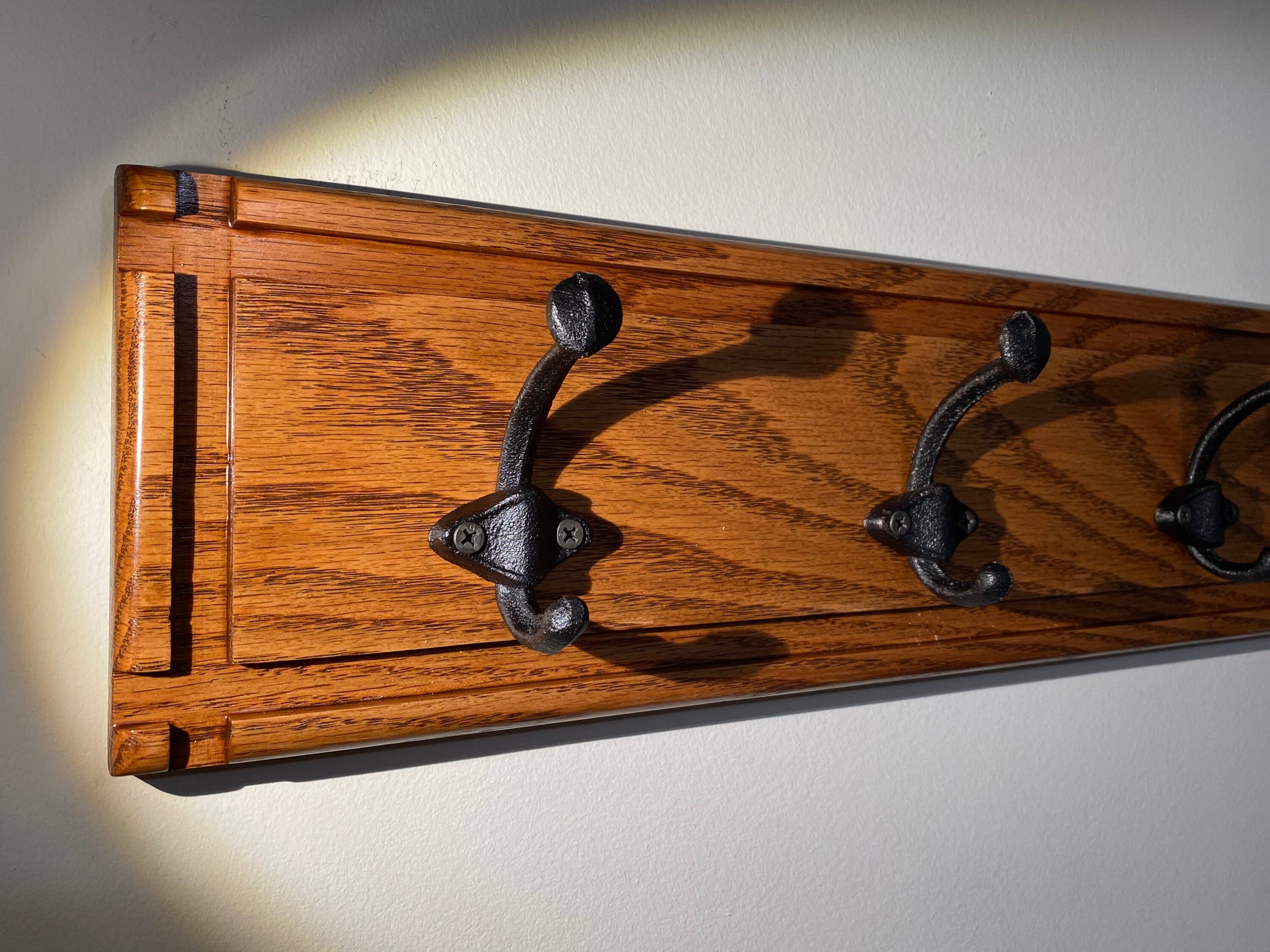 Coat Hook Handmade Oak Coat Rack Dog Leash Holder Wall Etsy