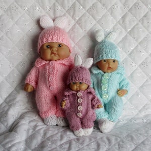 Berenguer Dolls 5-8 inch Dolls Clothes Bunny Romper all in one suit hat Boots Knitting pattern pdf Instant Download