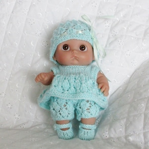 Berenguer L'l Cutesies, dolls clothes knitting pattern for 8.5 lacy Dress Set, pdf instant Digital Download