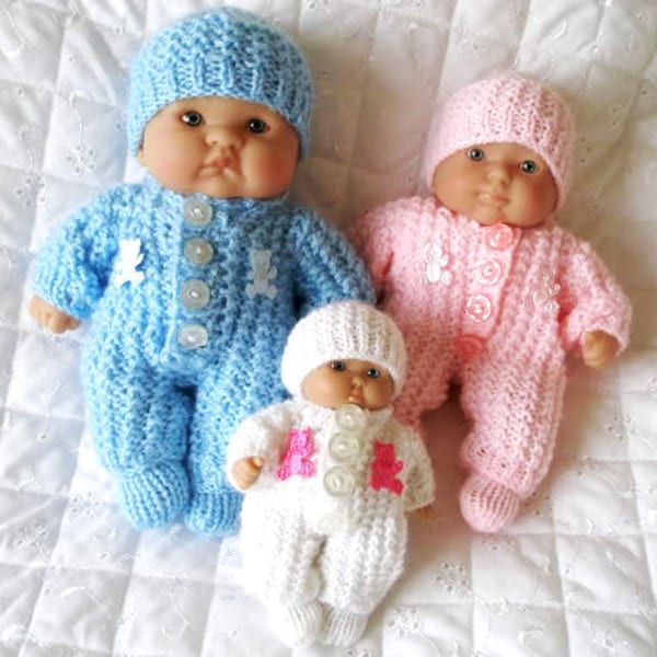 Berenguer Dolls 5-8 inch Dolls Clothes Romper all in one suit hat Boots Knitting pattern pdf Instant Download