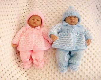 10 inch Ashton Drake Doll Digital download pdf Dolls Clothes knitting Pattern Cable Matinee Coat 4 piece set