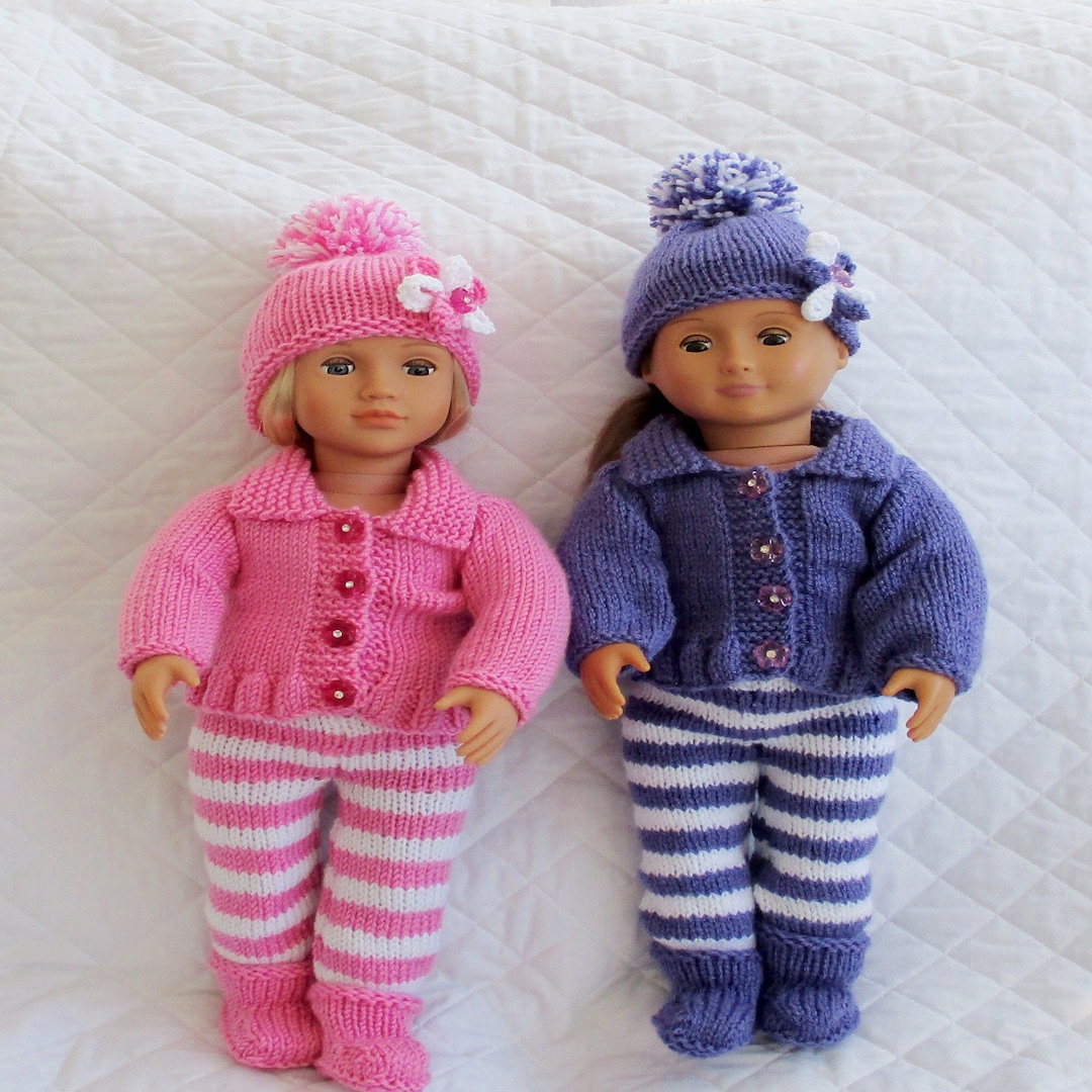 Knitting Pattern for 18 Inch Dolls, UK English Pdf for Our Generation