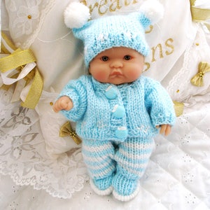 Berenguer Dolls 5-8 inch knitting pattern pram dress sets, pdf Digital Download image 6