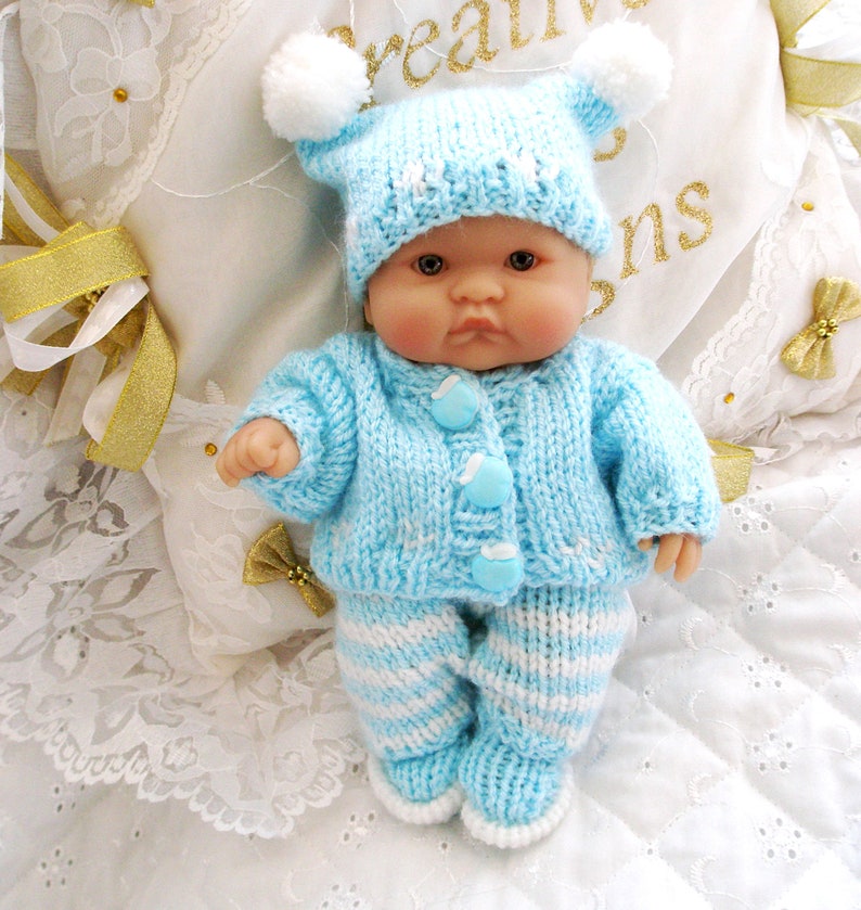 Berenguer Dolls 5-8 inch knitting pattern pram dress sets, pdf Digital Download image 6