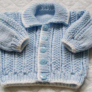 Baby Boys maglia modello Cardigan, 0-3 mesi, bambola Reborn 20-22, download digitale PDF immagine 5