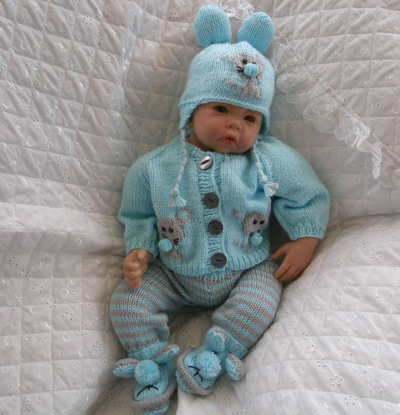 Baby Dolls Clothes knitting pattern Mouse pram suit Reborn Etsy